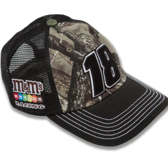Kyle Busch #18 Blackout Camo/M & M'S Joe Gibbs Racing team issued cap NASCAR NWT - Picture 2 of 15